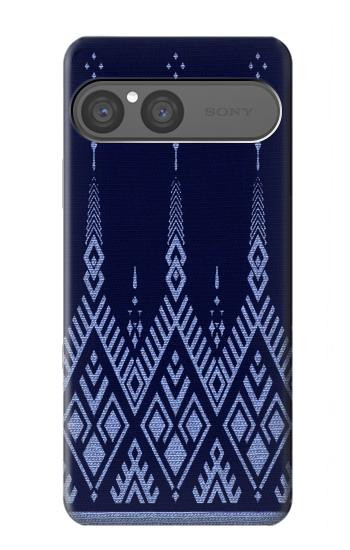 S3950 テキスタイル タイ ブルー パターン Textile Thai Blue Pattern Sony Xperia 10 VII バックケース、フリップケース・カバー