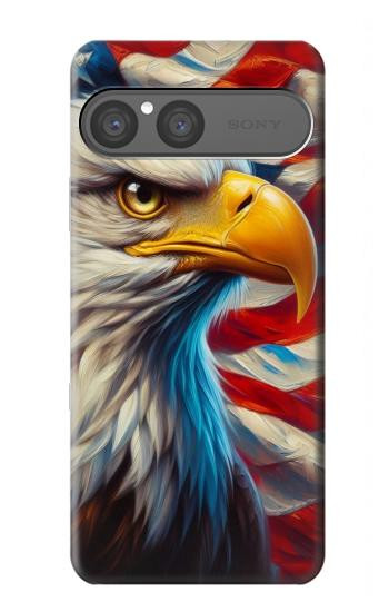 S3967 ハクトウワシのアメリカ国旗 Bald Eagle American Flag Sony Xperia 10 VII バックケース、フリップケース・カバー
