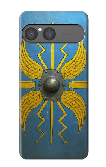 S4052 青いローマの盾 Blue Roman Shield Sony Xperia 10 VII バックケース、フリップケース・カバー