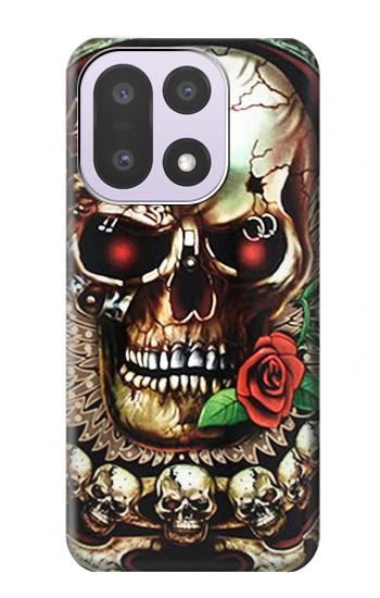 S0753 スカル 翼 バラ パンク Skull Wing Rose Punk OnePlus 15 バックケース、フリップケース・カバー