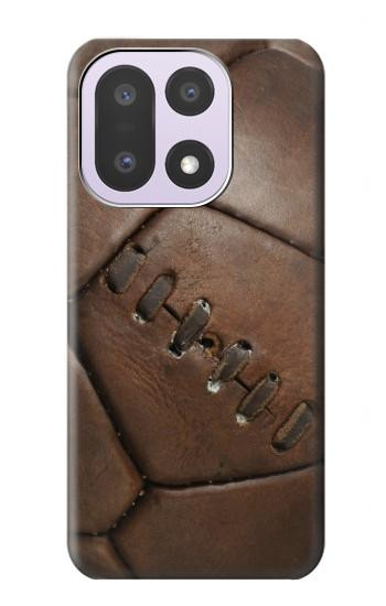 S2661 ヴィンテージレザーサッカーグラフィックプリント Vintage Soccer Football Graphic OnePlus 15 バックケース、フリップケース・カバー