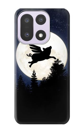 S3289 飛豚 満月 Flying Pig Full Moon Night OnePlus 15 バックケース、フリップケース・カバー