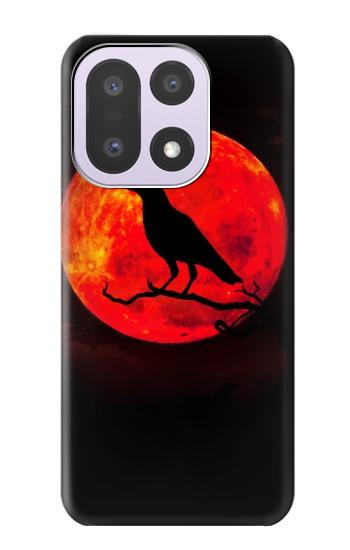S3328 カラス赤い月 Crow Red Moon OnePlus 15 バックケース、フリップケース・カバー