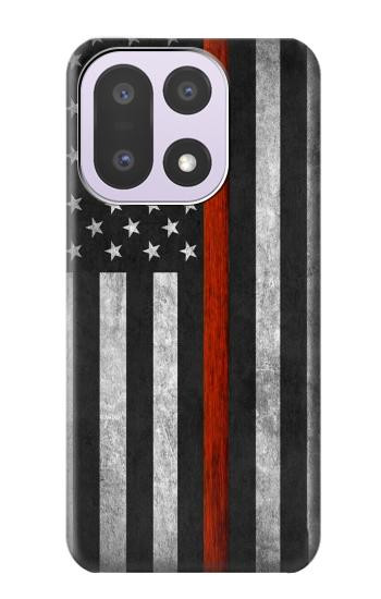 S3472 消防士細い赤線旗 Firefighter Thin Red Line Flag OnePlus 15 バックケース、フリップケース・カバー