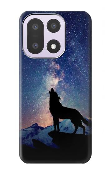 S3555 狼 Wolf Howling Million Star OnePlus 15 バックケース、フリップケース・カバー
