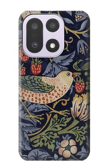 S3791 ウィリアムモリスストロベリーシーフ生地 William Morris Strawberry Thief Fabric OnePlus 15 バックケース、フリップケース・カバー