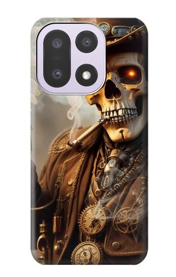 S3949 スチームパンクなスカルの喫煙 Steampunk Skull Smoking OnePlus 15 バックケース、フリップケース・カバー