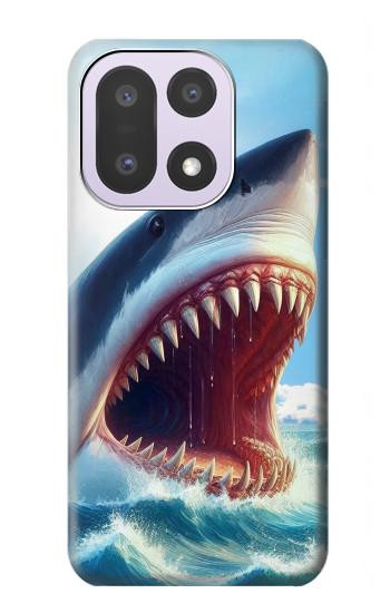 S4004 油絵 巨大サメ Oil Color Painting Giant Shark OnePlus 15 バックケース、フリップケース・カバー