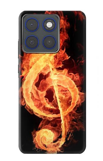 S0493 音楽ノート火災 Music Note Burn Motorola Edge 70 バックケース、フリップケース・カバー