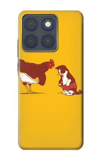 S1093 ルースターと猫の面白い Rooster and Cat Joke Motorola Edge 70 バックケース、フリップケース・カバー