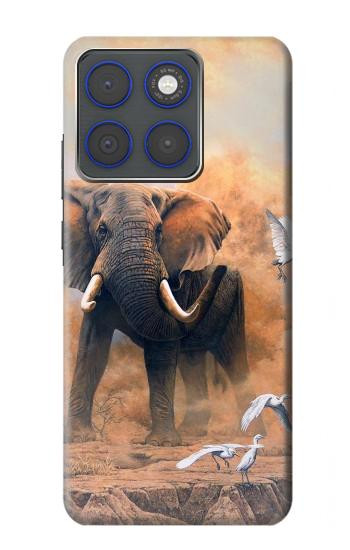 S1292 ダスティエレファントエッグレット Dusty Elephant Egrets Motorola Edge 70 バックケース、フリップケース・カバー