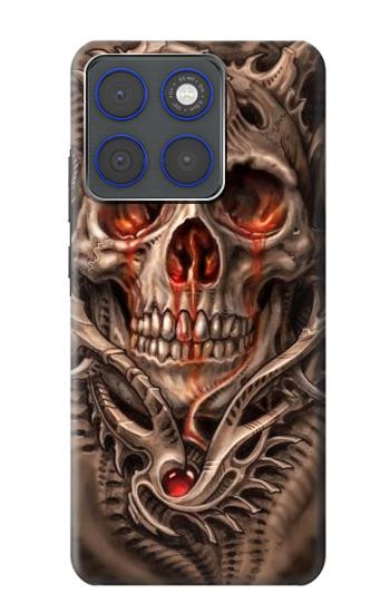 S1675 頭蓋骨の血のタトゥー Skull Blood Tattoo Motorola Edge 70 バックケース、フリップケース・カバー