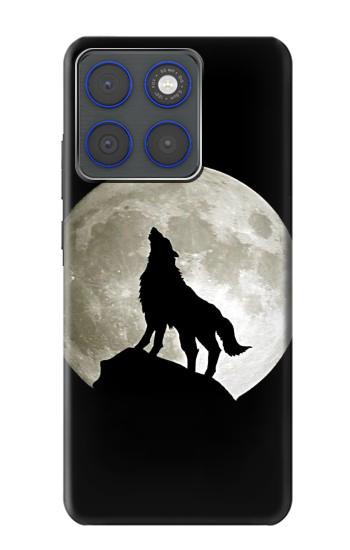 S1981 オオカミは 月にハウリング Wolf Howling at The Moon Motorola Edge 70 バックケース、フリップケース・カバー