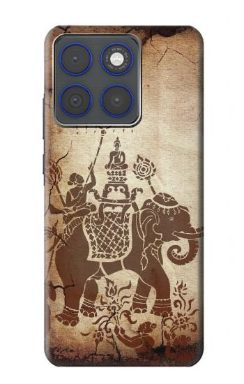 S2102 タイアート 象に仏 Thai Art Buddha on Elephant Motorola Edge 70 バックケース、フリップケース・カバー
