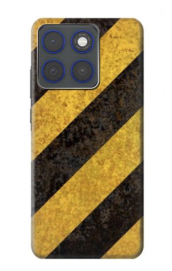 S2231 黄色と黒のラインハザードストライプ Yellow and Black Line Hazard Striped Motorola Edge 70 バックケース、フリップケース・カバー