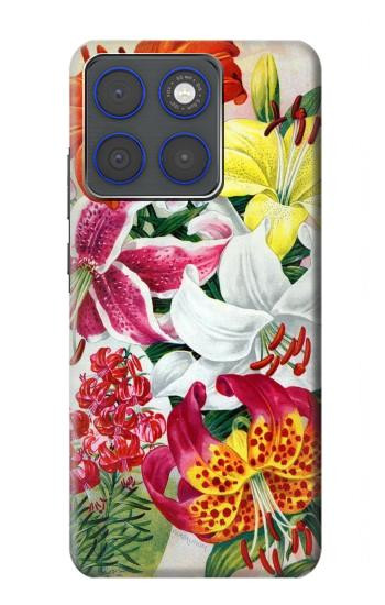 S3205 レトロ花 Retro Art Flowers Motorola Edge 70 バックケース、フリップケース・カバー