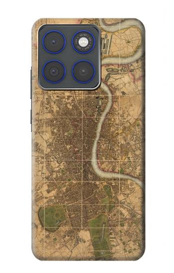 S3230 ロンドンのヴィンテージマップ Vintage Map of London Motorola Edge 70 バックケース、フリップケース・カバー