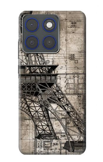 S3416 エッフェル塔の設計図 Eiffel Tower Blueprint Motorola Edge 70 バックケース、フリップケース・カバー