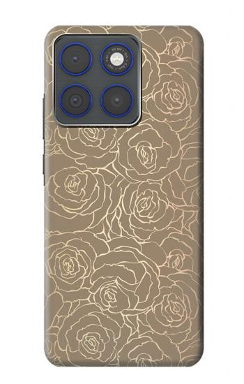 S3466 ゴールドローズ柄 Gold Rose Pattern Motorola Edge 70 バックケース、フリップケース・カバー