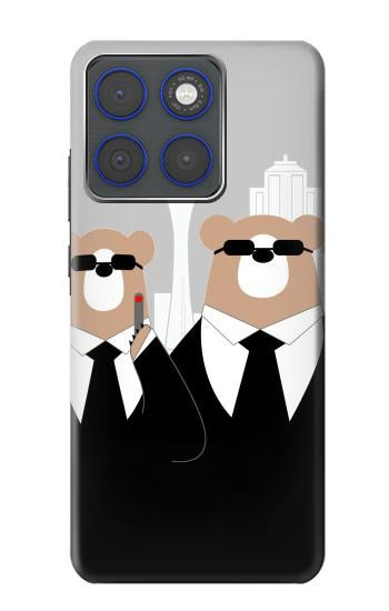 S3557 黒いスーツのクマ Bear in Black Suit Motorola Edge 70 バックケース、フリップケース・カバー