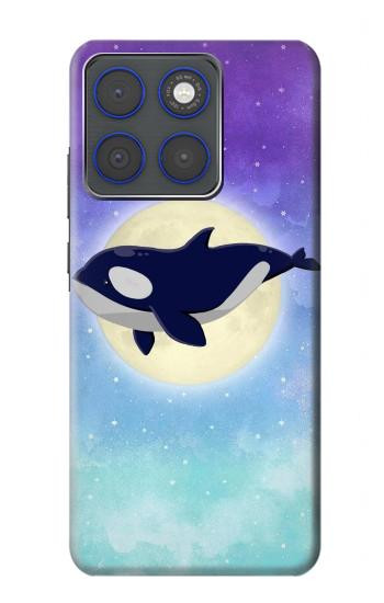 S3807 キラーホエールオルカ月パステルファンタジー Killer Whale Orca Moon Pastel Fantasy Motorola Edge 70 バックケース、フリップケース・カバー