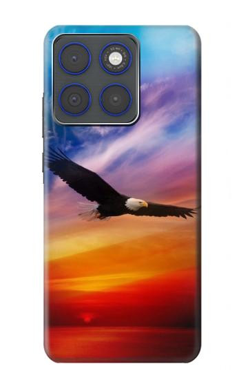 S3841 白頭ワシ カラフルな空 Bald Eagle Flying Colorful Sky Motorola Edge 70 バックケース、フリップケース・カバー