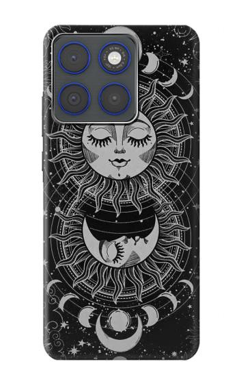 S3854 神秘的な太陽の顔三日月 Mystical Sun Face Crescent Moon Motorola Edge 70 バックケース、フリップケース・カバー
