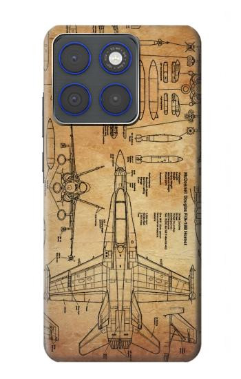 S3868 航空機の設計図の古い紙 Aircraft Blueprint Old Paper Motorola Edge 70 バックケース、フリップケース・カバー