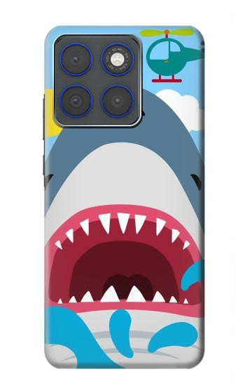 S3947 サメのヘリコプターの漫画 Shark Helicopter Cartoon Motorola Edge 70 バックケース、フリップケース・カバー