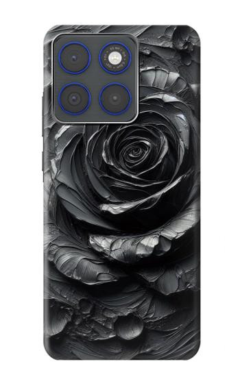 S3969 黒いバラの力強い筆遣い Black Rose Hard Brush Stroke Motorola Edge 70 バックケース、フリップケース・カバー