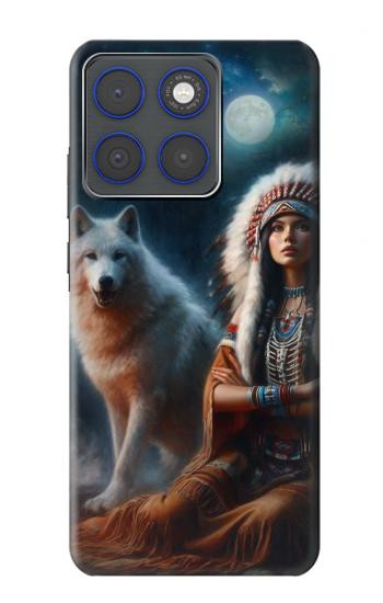 S3995 グリムウルフのインディアンガール Grim Wolf Indian Girl Motorola Edge 70 バックケース、フリップケース・カバー