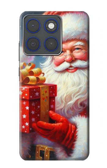 S4029 クリスマス 笑顔のサンタクロース ギフトボックス Xmas Smiling Santa Claus Gift Box Motorola Edge 70 バックケース、フリップケース・カバー