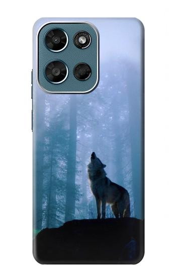 S0935 森の中の野生オオカミのハウリング Wolf Howling in Forest Motorola Moto G (2026), G Play (2026) バックケース、フリップケース・カバー