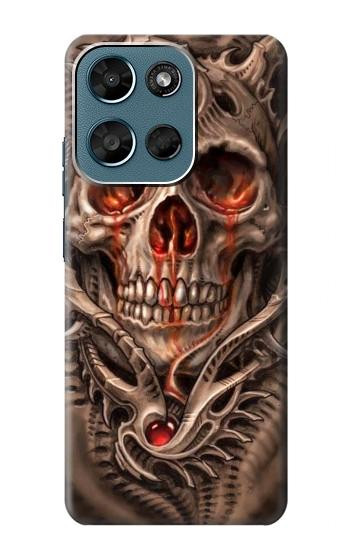 S1675 頭蓋骨の血のタトゥー Skull Blood Tattoo Motorola Moto G (2026), G Play (2026) バックケース、フリップケース・カバー