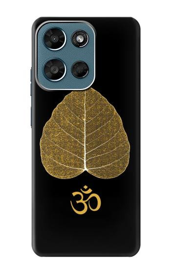 S2331 金の葉仏教 オームシンボル Gold Leaf Buddhist Om Symbol Motorola Moto G (2026), G Play (2026) バックケース、フリップケース・カバー