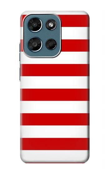 S2364 赤と白のストライプ Red and White Striped Motorola Moto G (2026), G Play (2026) バックケース、フリップケース・カバー
