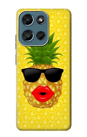 S2443 楽しい パイナップルサングラス 接吻 Funny Pineapple Sunglasses Kiss Motorola Moto G (2026), G Play (2026) バックケース、フリップケース・カバー