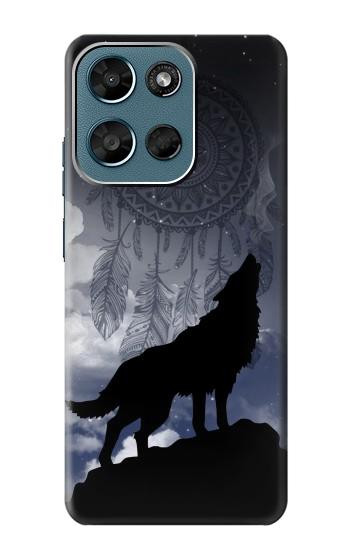 S3011 ドリームキャッチャーオオカミは 月にハウリング Dream Catcher Wolf Howling Motorola Moto G (2026), G Play (2026) バックケース、フリップケース・カバー
