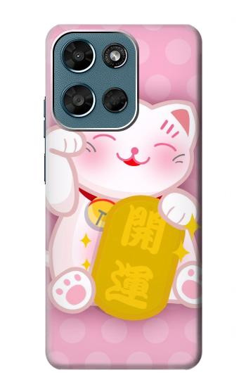 S3025 招き猫 Pink Maneki Neko Lucky Cat Motorola Moto G (2026), G Play (2026) バックケース、フリップケース・カバー