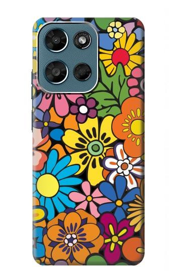 S3281 カラフルなヒッピーの花のパターン Colorful Hippie Flowers Pattern Motorola Moto G (2026), G Play (2026) バックケース、フリップケース・カバー