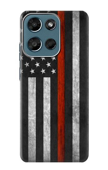 S3472 消防士細い赤線旗 Firefighter Thin Red Line Flag Motorola Moto G (2026), G Play (2026) バックケース、フリップケース・カバー