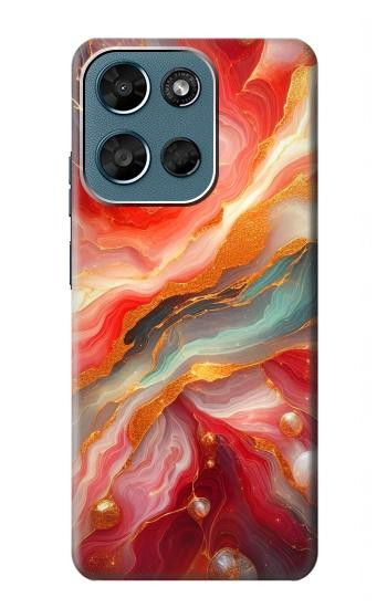 S4012 赤い大理石の金色の静脈 Red Marble Gold Veins Motorola Moto G (2026), G Play (2026) バックケース、フリップケース・カバー