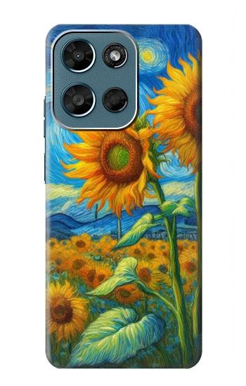 S4019 ひまわり ヴァン・ゴッホ風 Sunflower Van Gogh Style Motorola Moto G (2026), G Play (2026) バックケース、フリップケース・カバー