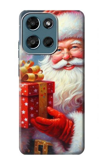 S4029 クリスマス 笑顔のサンタクロース ギフトボックス Xmas Smiling Santa Claus Gift Box Motorola Moto G (2026), G Play (2026) バックケース、フリップケース・カバー
