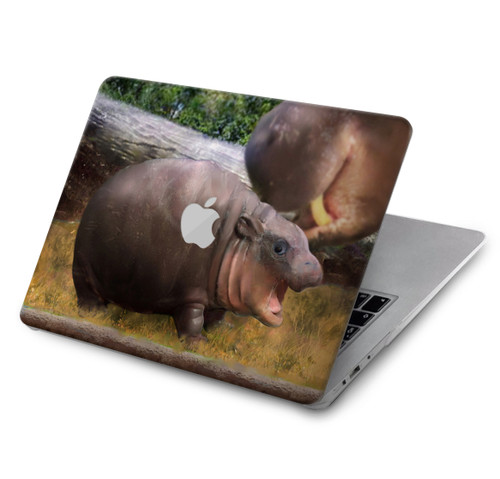 S4031 赤ちゃんカバ Baby Hippo Hippopotamus Family MacBook Air 15″ (2023,2024,2025) - A2941, A3114, 3241 ケース・カバー
