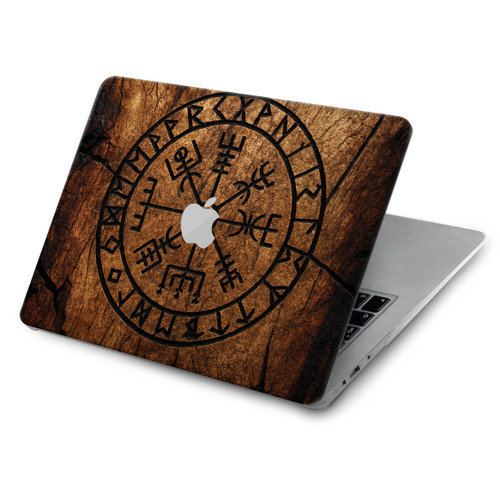 S4036 バイキングのヴェグヴィシルの木 Viking Vegvisir Compass Wood MacBook Air 15″ (2023,2024,2025) - A2941, A3114, 3241 ケース・カバー