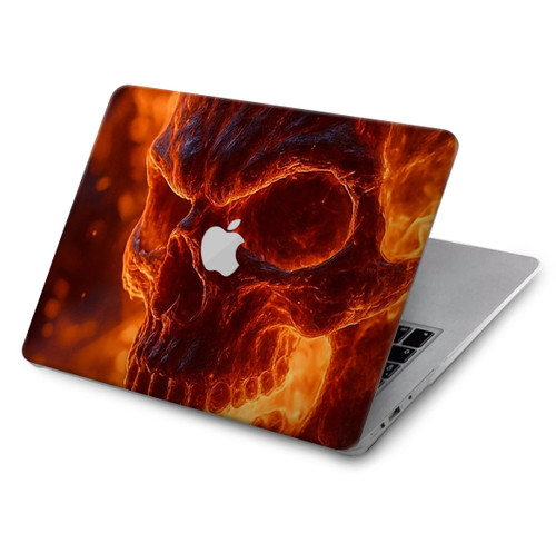 S4062 火の頭蓋骨 Fire Skull MacBook Air 15″ (2023,2024,2025) - A2941, A3114, 3241 ケース・カバー
