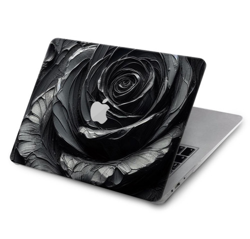 S3969 黒いバラの力強い筆遣い Black Rose Hard Brush Stroke MacBook Pro 13″ - A1706, A1708, A1989, A2159, A2289, A2251, A2338 ケース・カバー