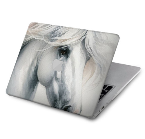 S4025 白馬の絵 White Horse Painting MacBook Pro 13″ - A1706, A1708, A1989, A2159, A2289, A2251, A2338 ケース・カバー