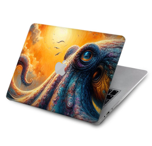 S4003 油絵 巨大タコ Oil Color Painting Giant Octopus MacBook Pro 16″ - A2141 ケース・カバー